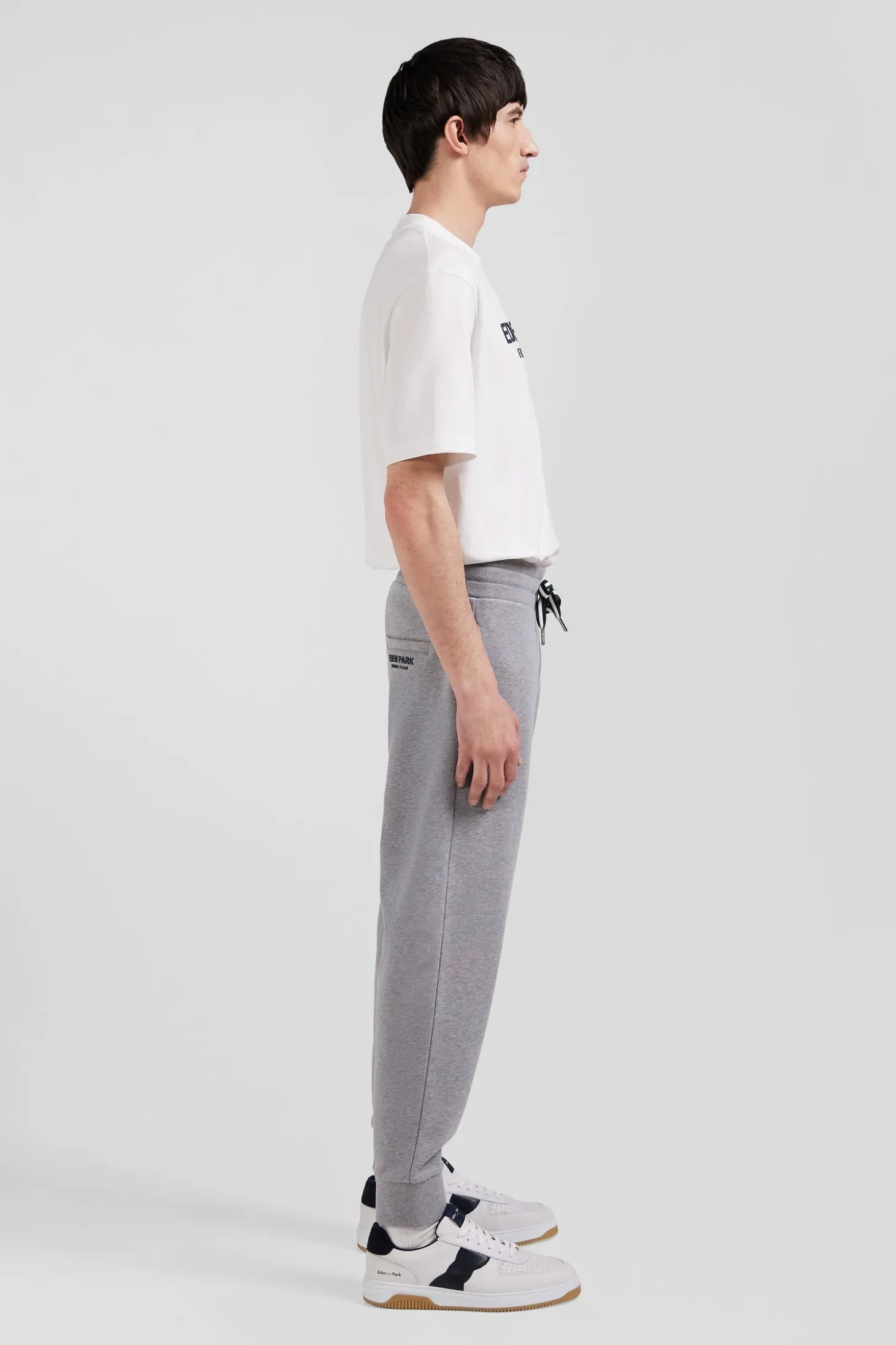 Pantalon jogging en molleton gratté gris coupe Relaxed