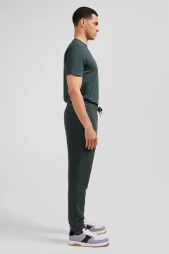 Pantalon jogging en molleton gratté vert coupe Regular