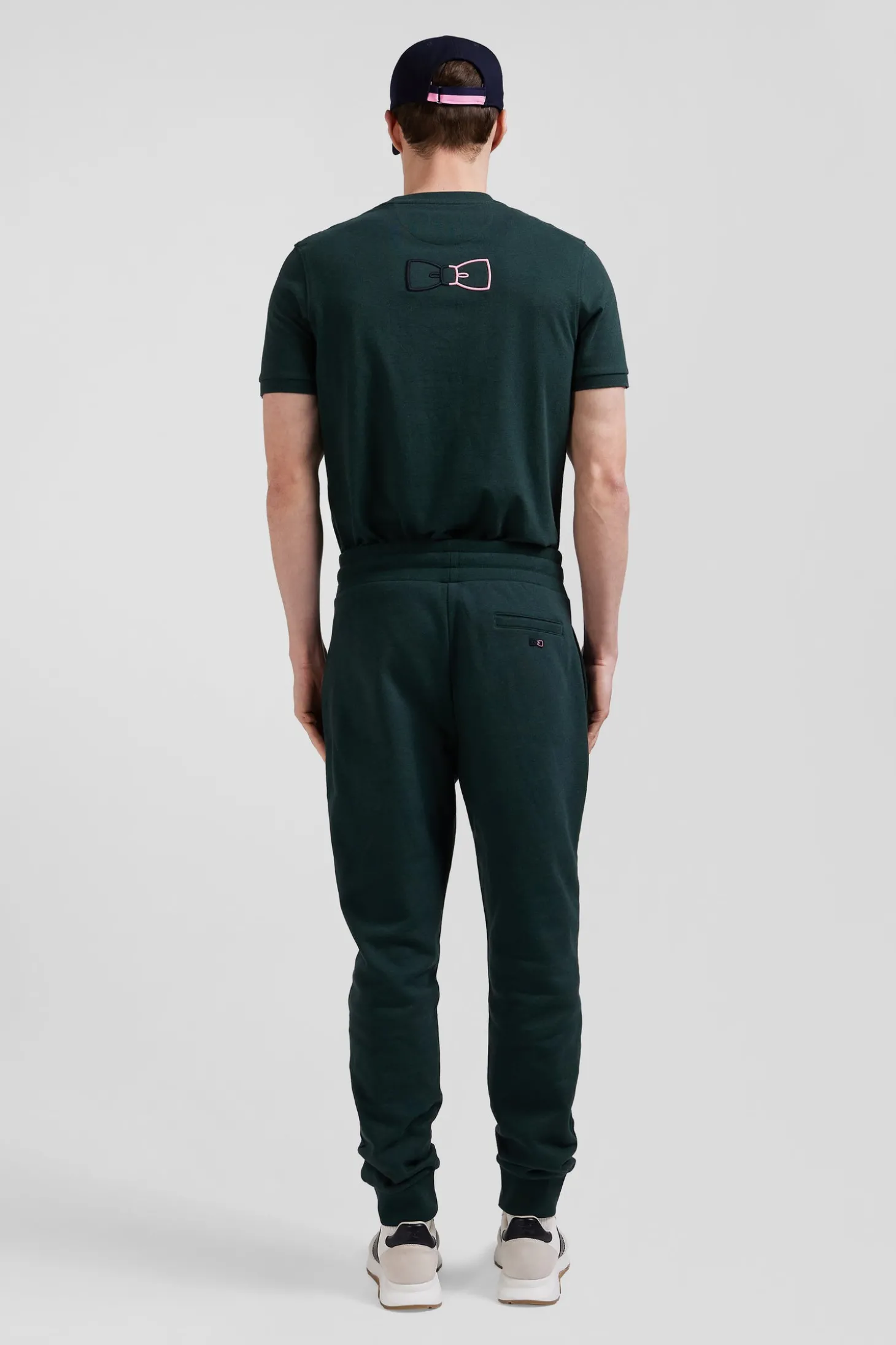 Pantalon jogging en molleton coton gratté vert coupe Regular