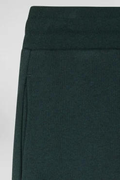 Pantalon jogging en molleton coton gratté vert coupe Regular