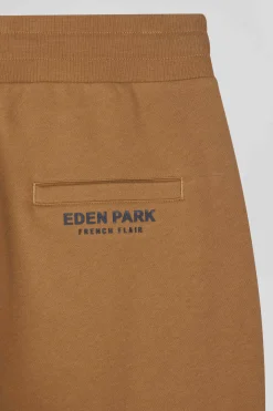 Pantalon jogging en molleton gratté camel coupe Relaxed