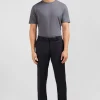 Pantalon slim gris foncé en laine à plis cassés