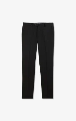 Pantalon slim noir en laine à plis cassés