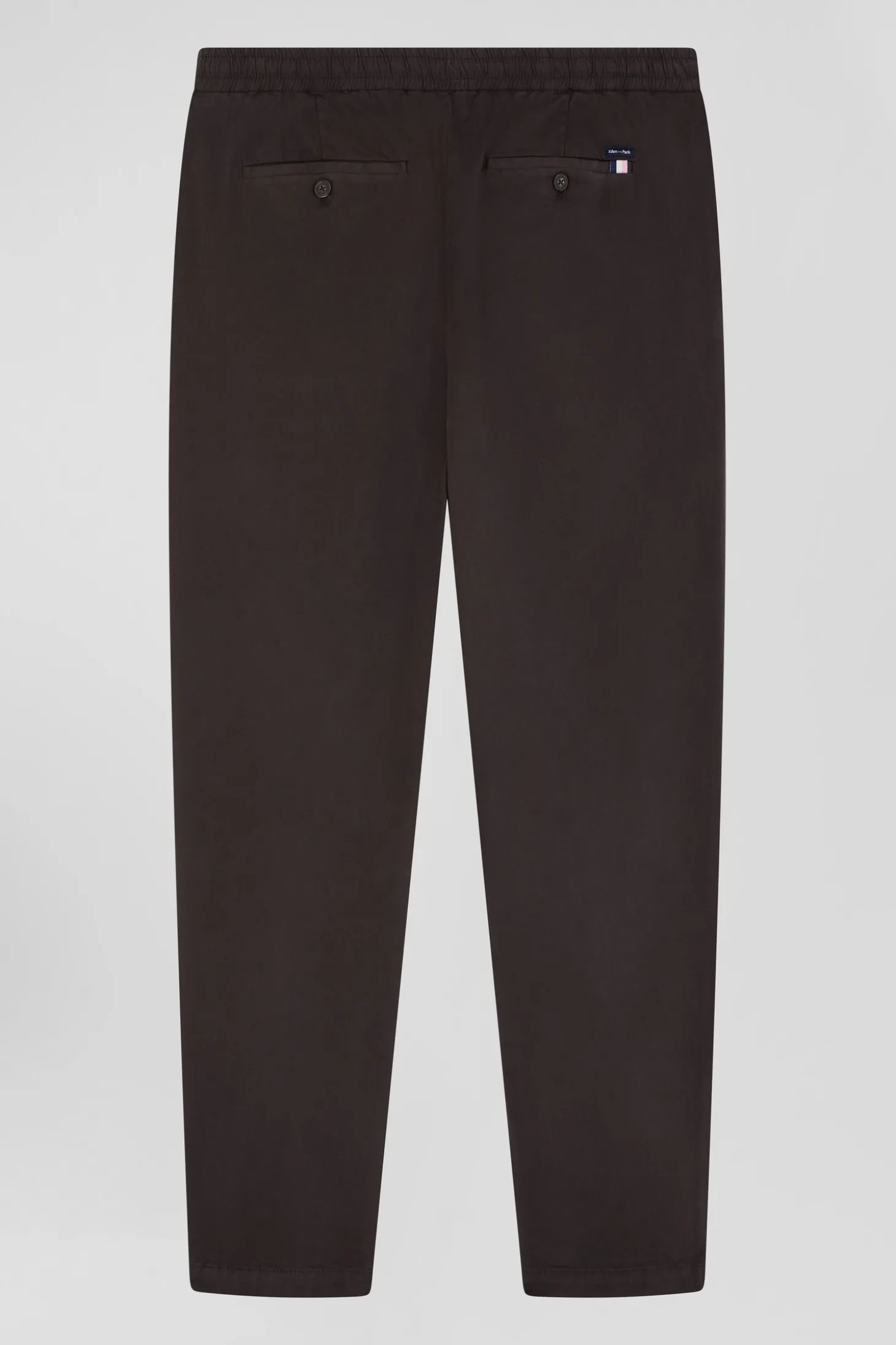 Pantalon taille élastique en coton stretch marron coupe Modern