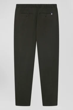 Pantalon taille élastique en coton stretch noir coupe Modern