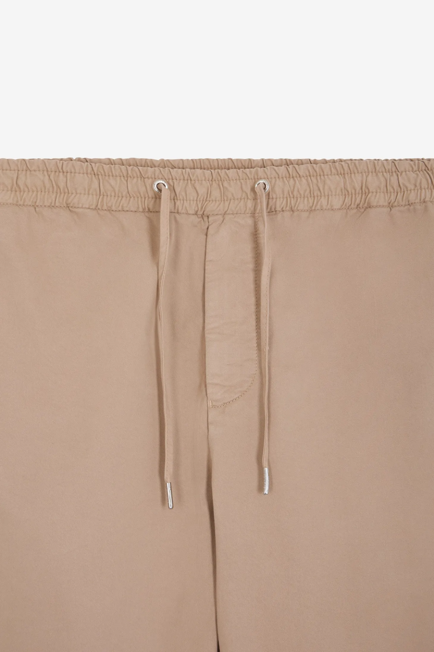 Pantalon taille élastique en coton stretch beige coupe Modern