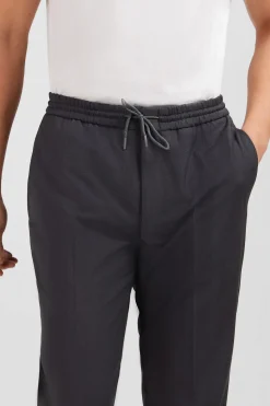 Pantalon taille élastiquée gris