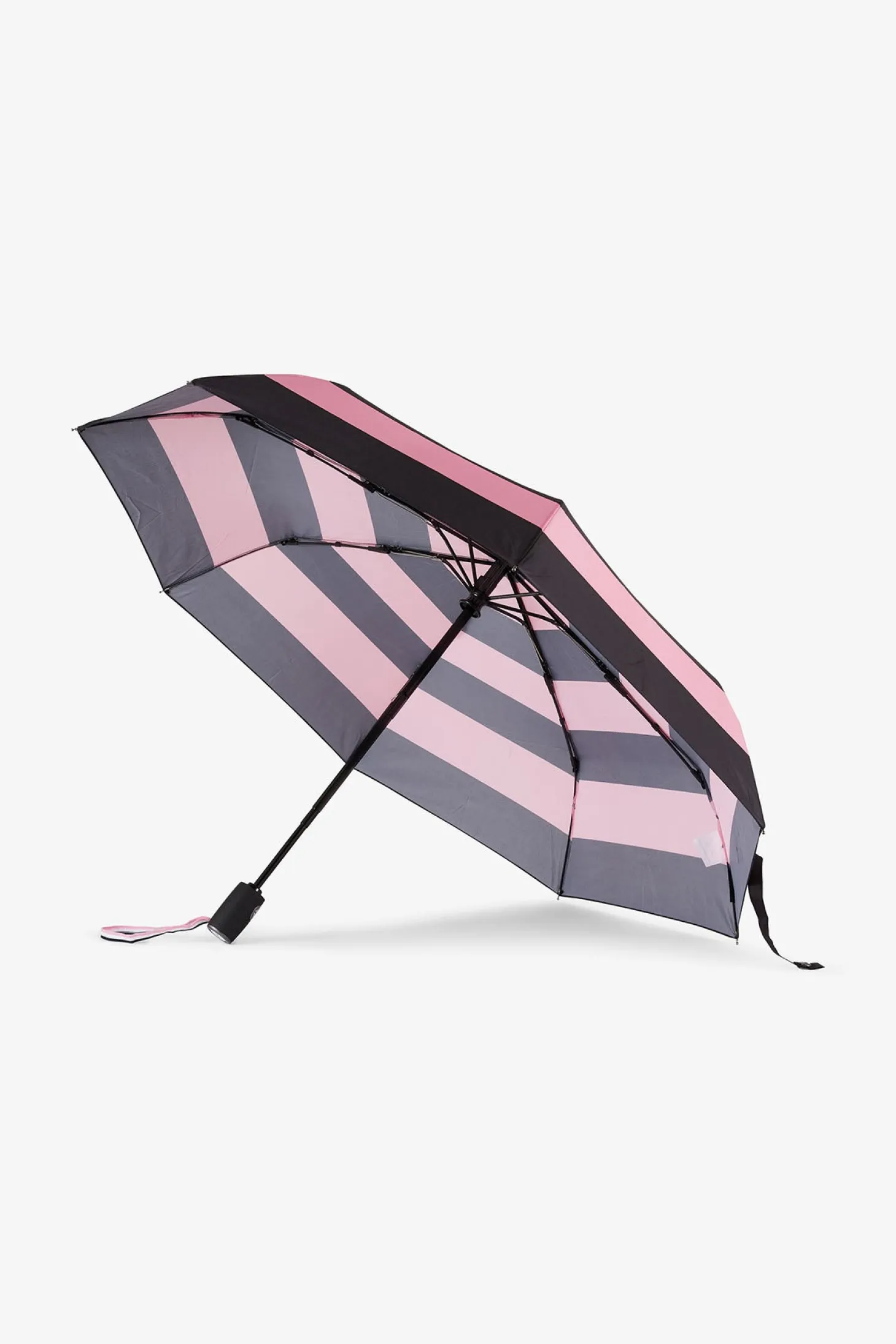 Parapluie rose pliant à rayures