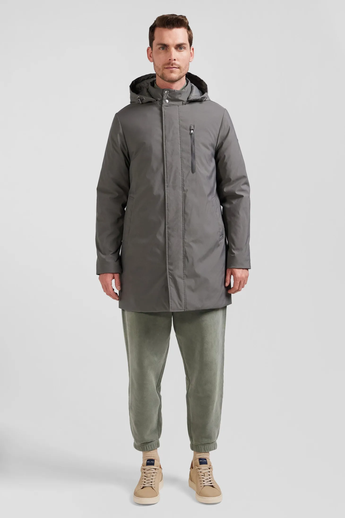 Parka à capuche grise