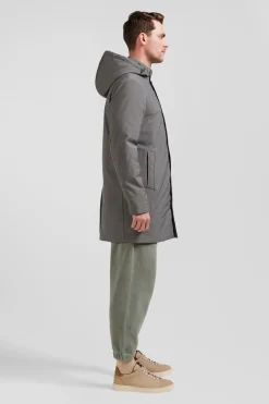 Parka à capuche grise