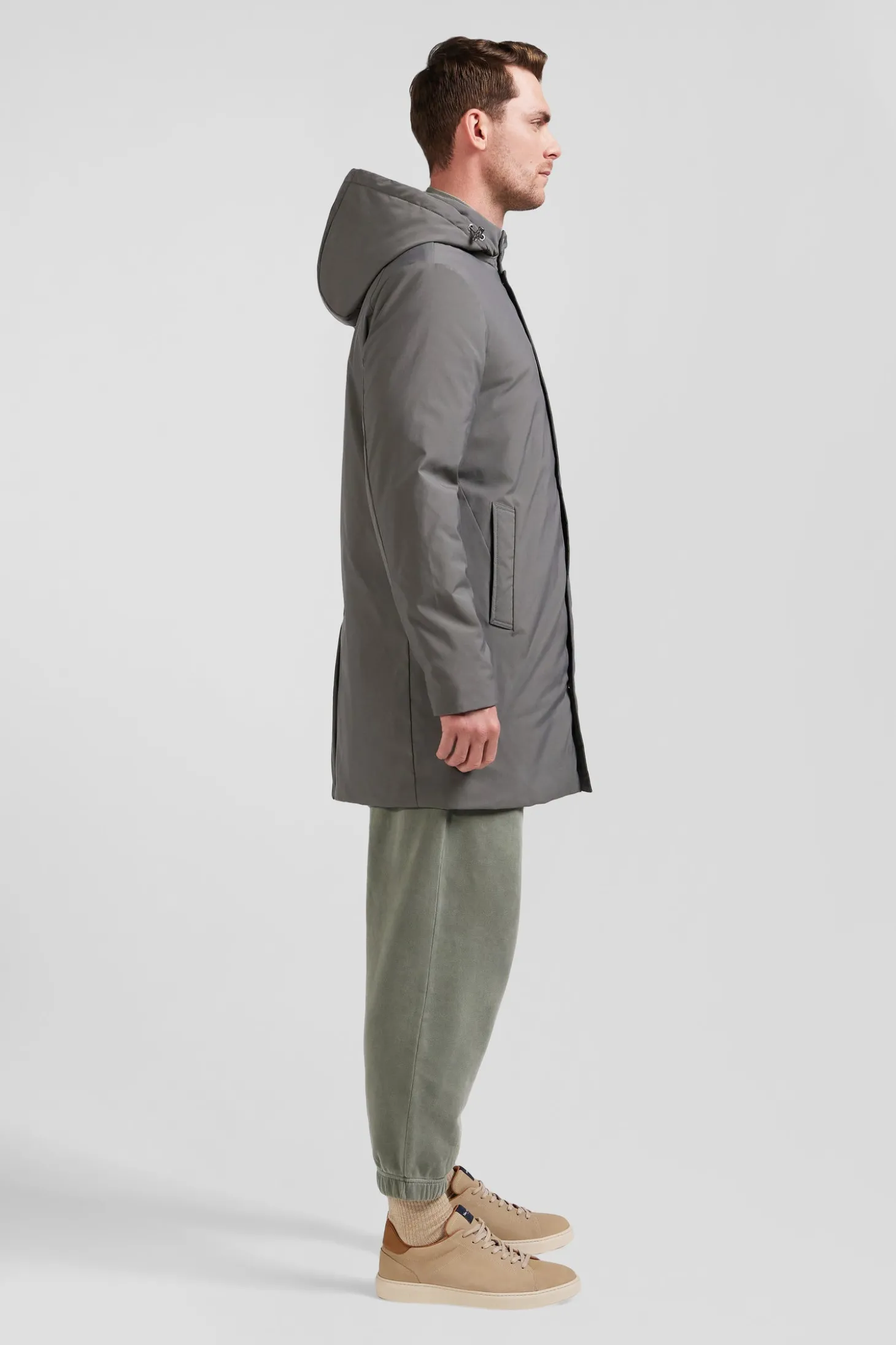 Parka à capuche grise
