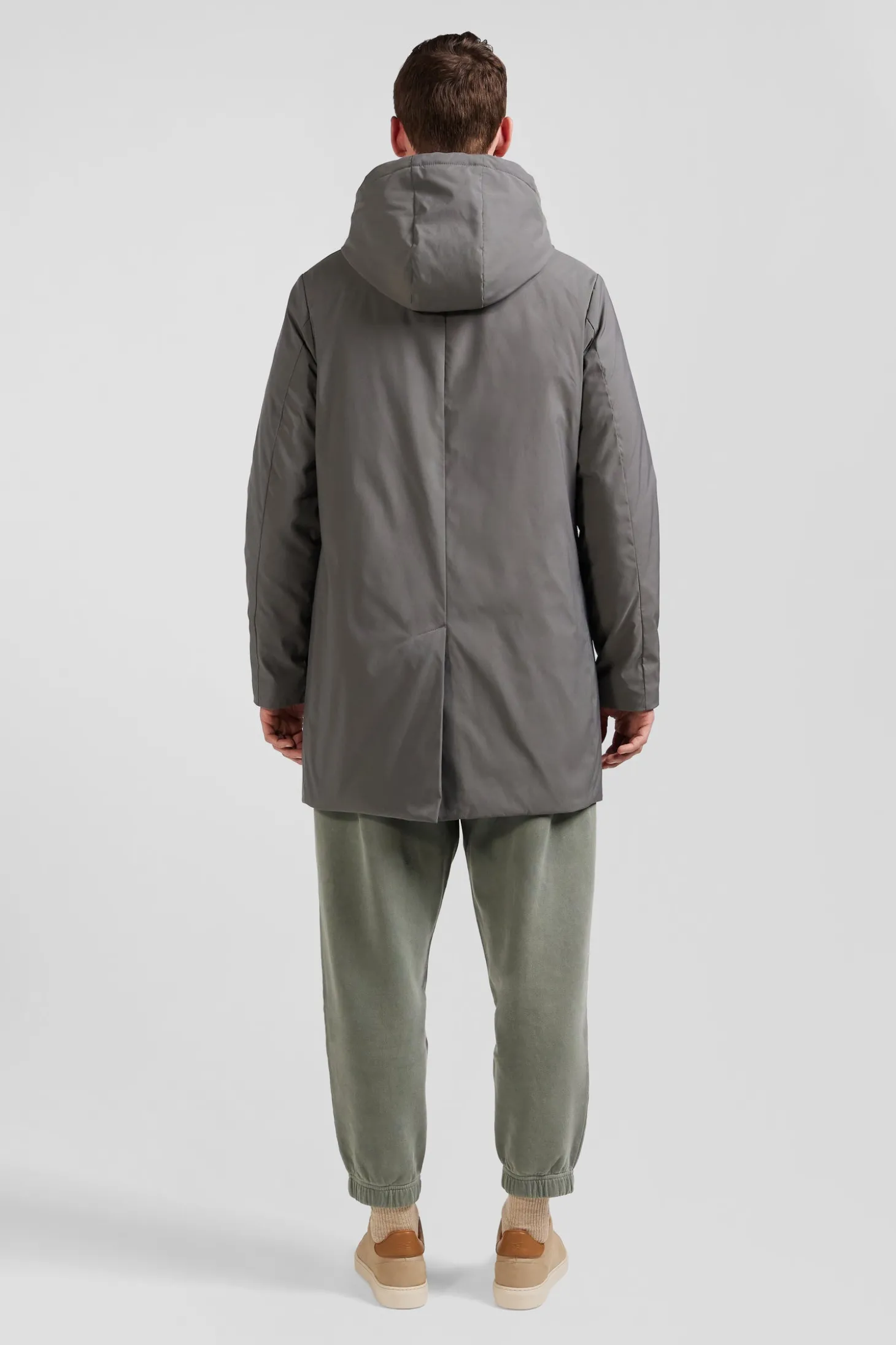 Parka à capuche grise