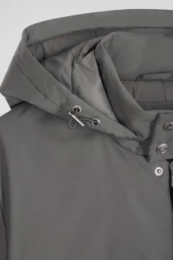 Parka à capuche grise