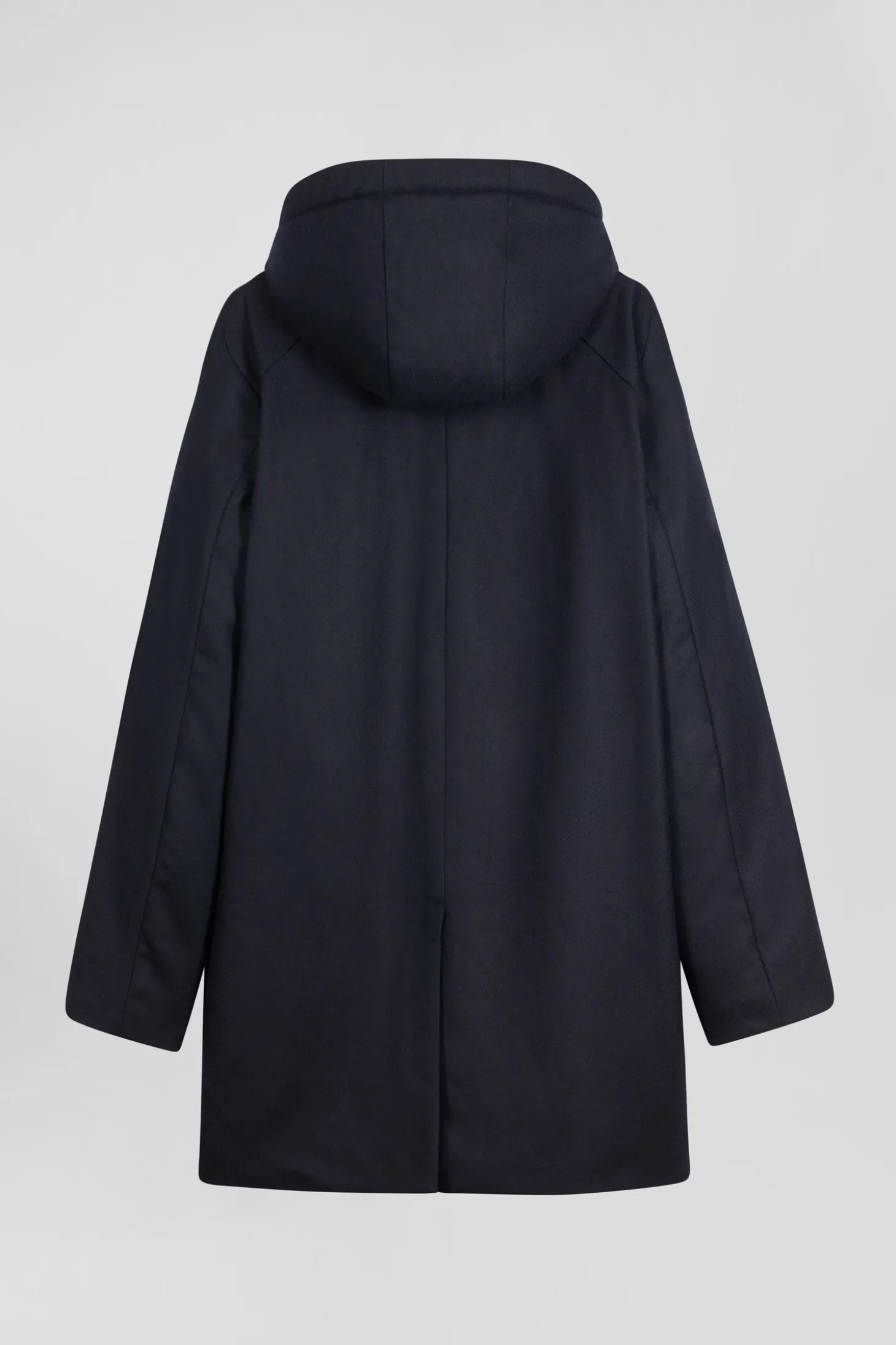 Parka courte en flanelle de laine bleu marine