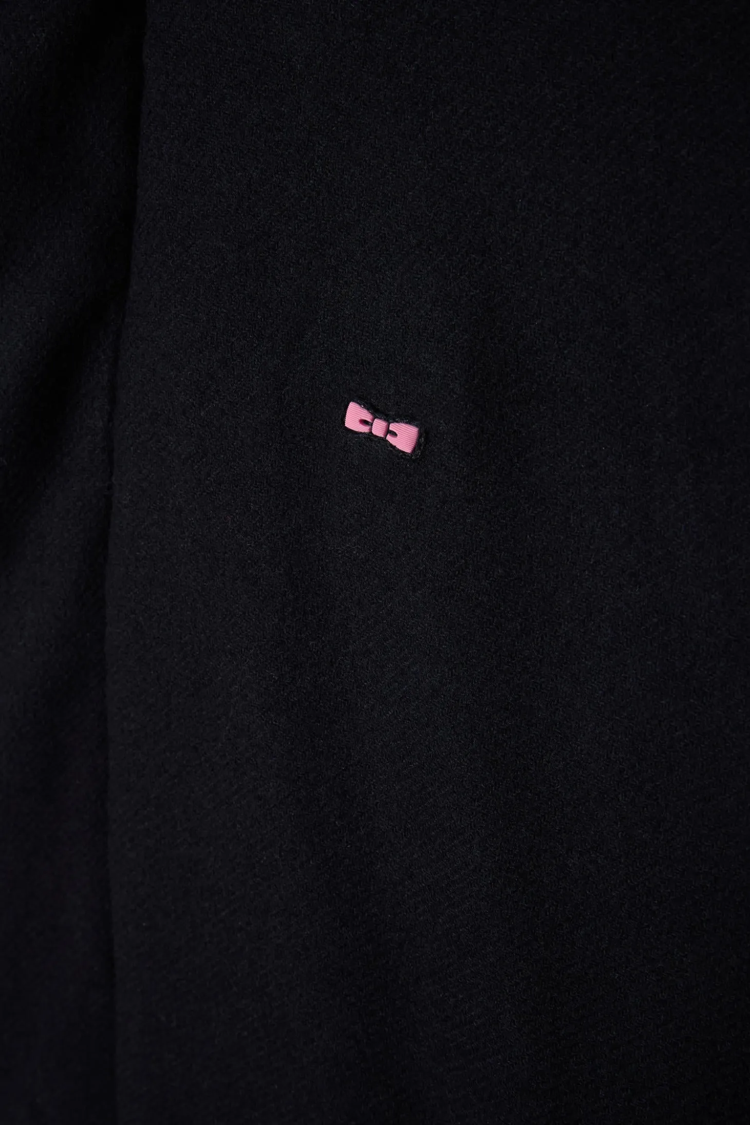 Parka courte en flanelle de laine bleu marine