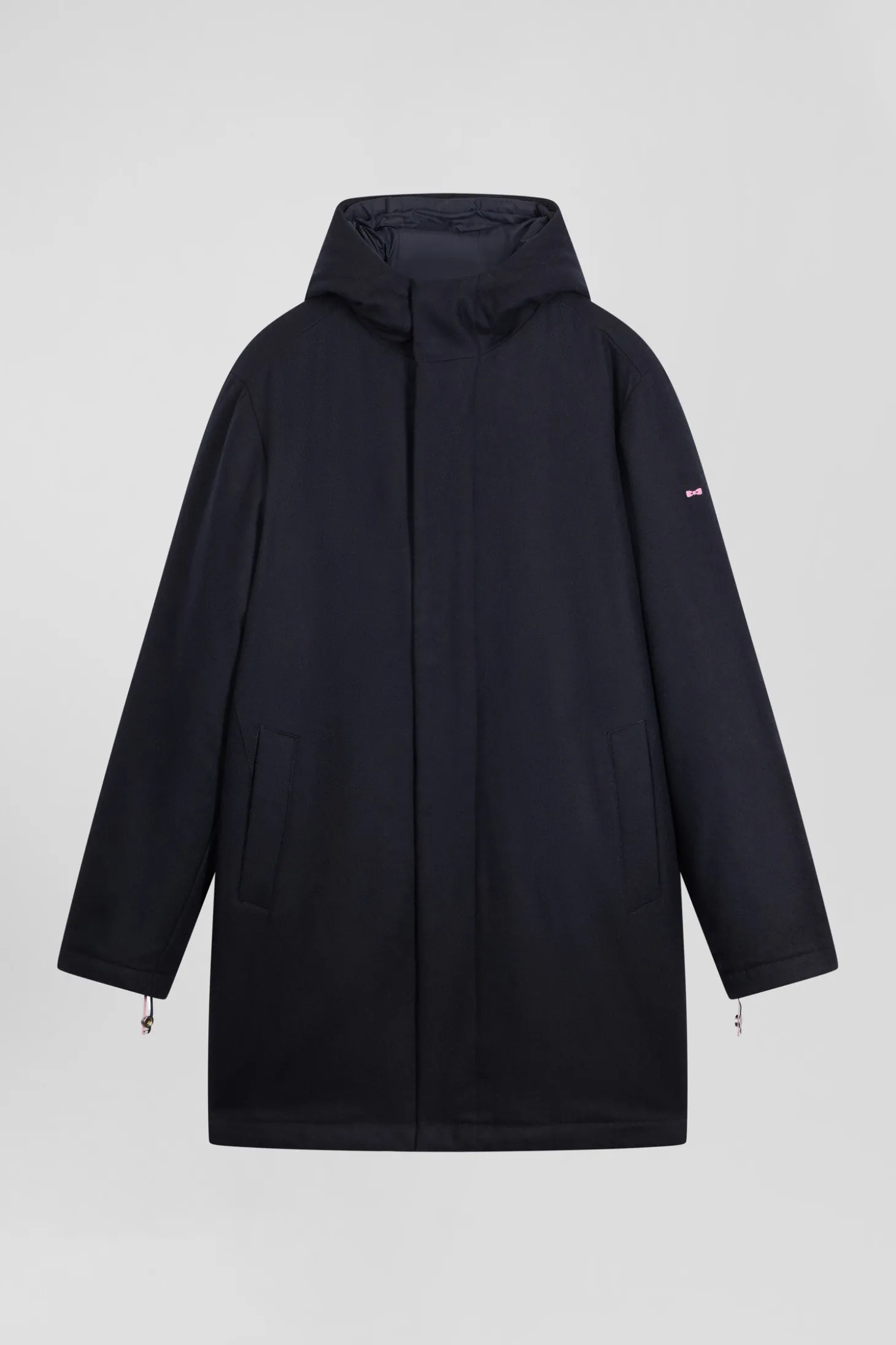 Parka 2-en1 en flanelle de laine bleu marine