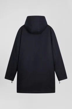 Parka 2-en1 en flanelle de laine bleu marine