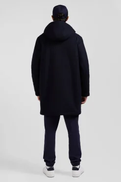 Parka 2-en1 en flanelle de laine bleu marine