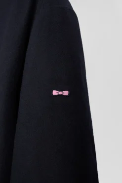 Parka 2-en1 en flanelle de laine bleu marine