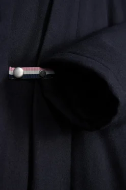 Parka 2-en1 en flanelle de laine bleu marine