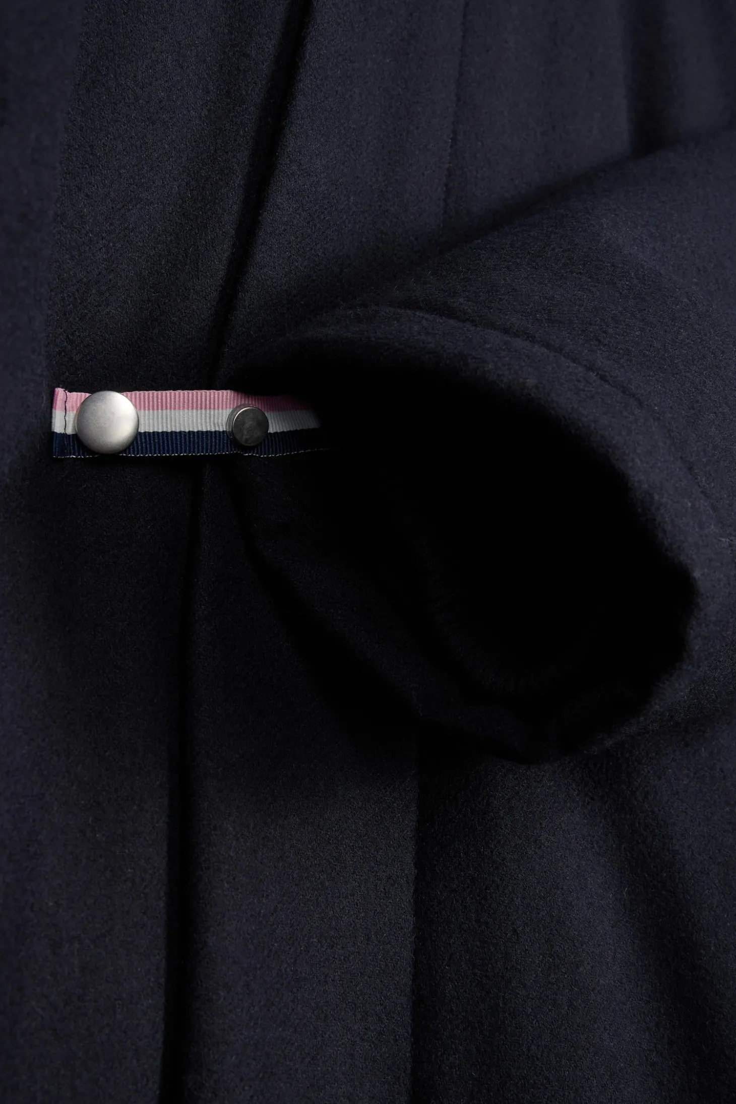 Parka 2-en1 en flanelle de laine bleu marine