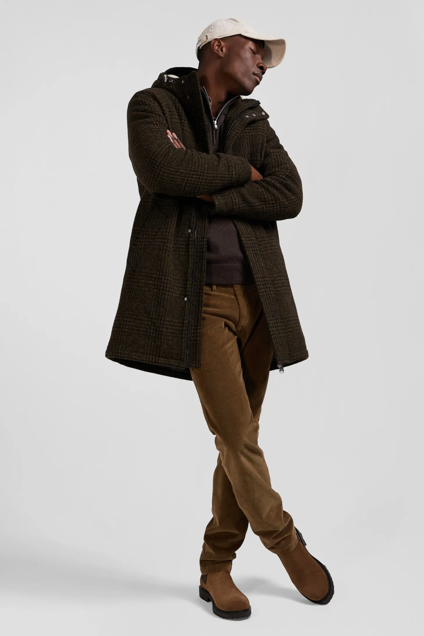 Parka en laine marron