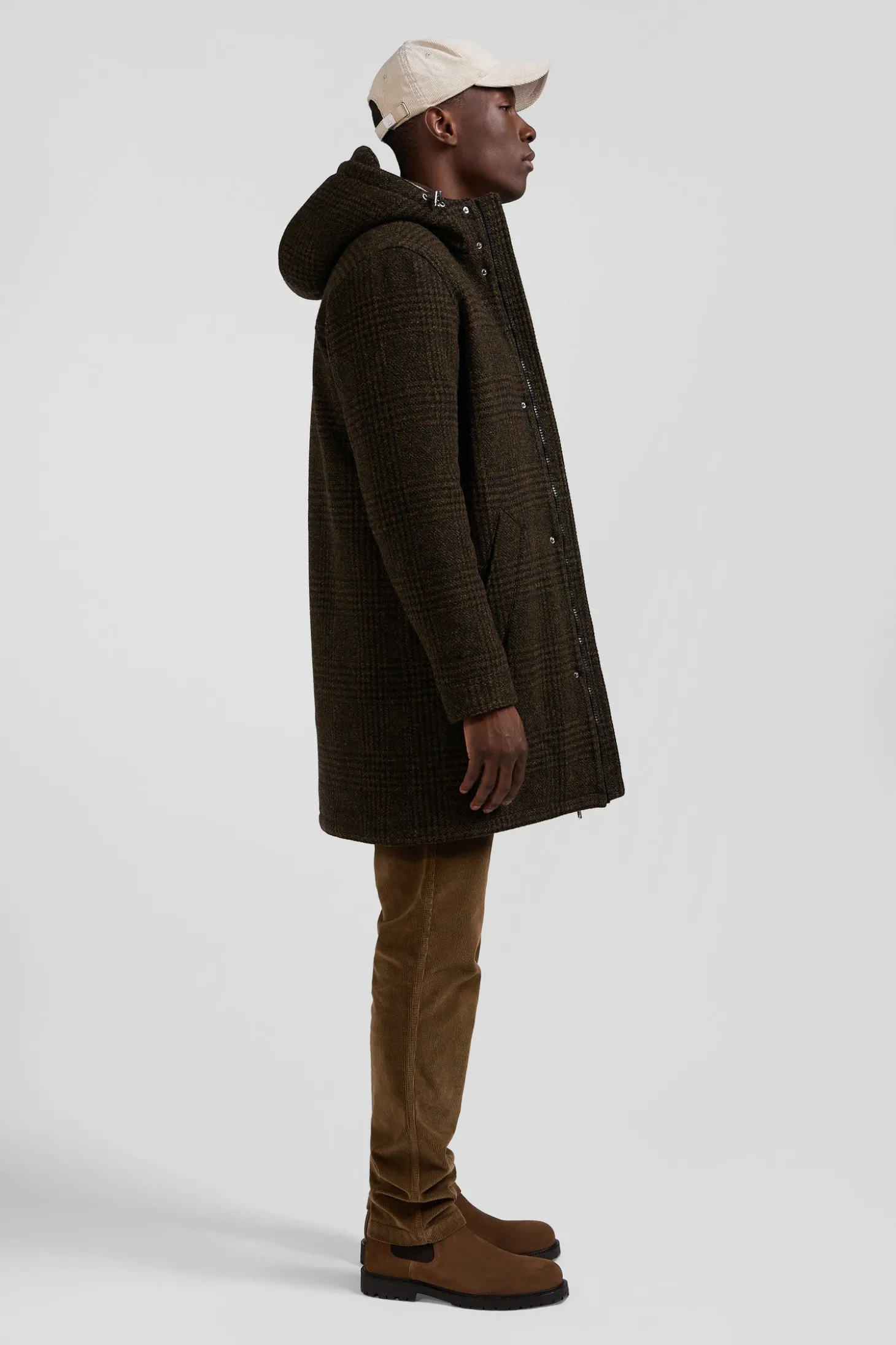 Parka en laine marron