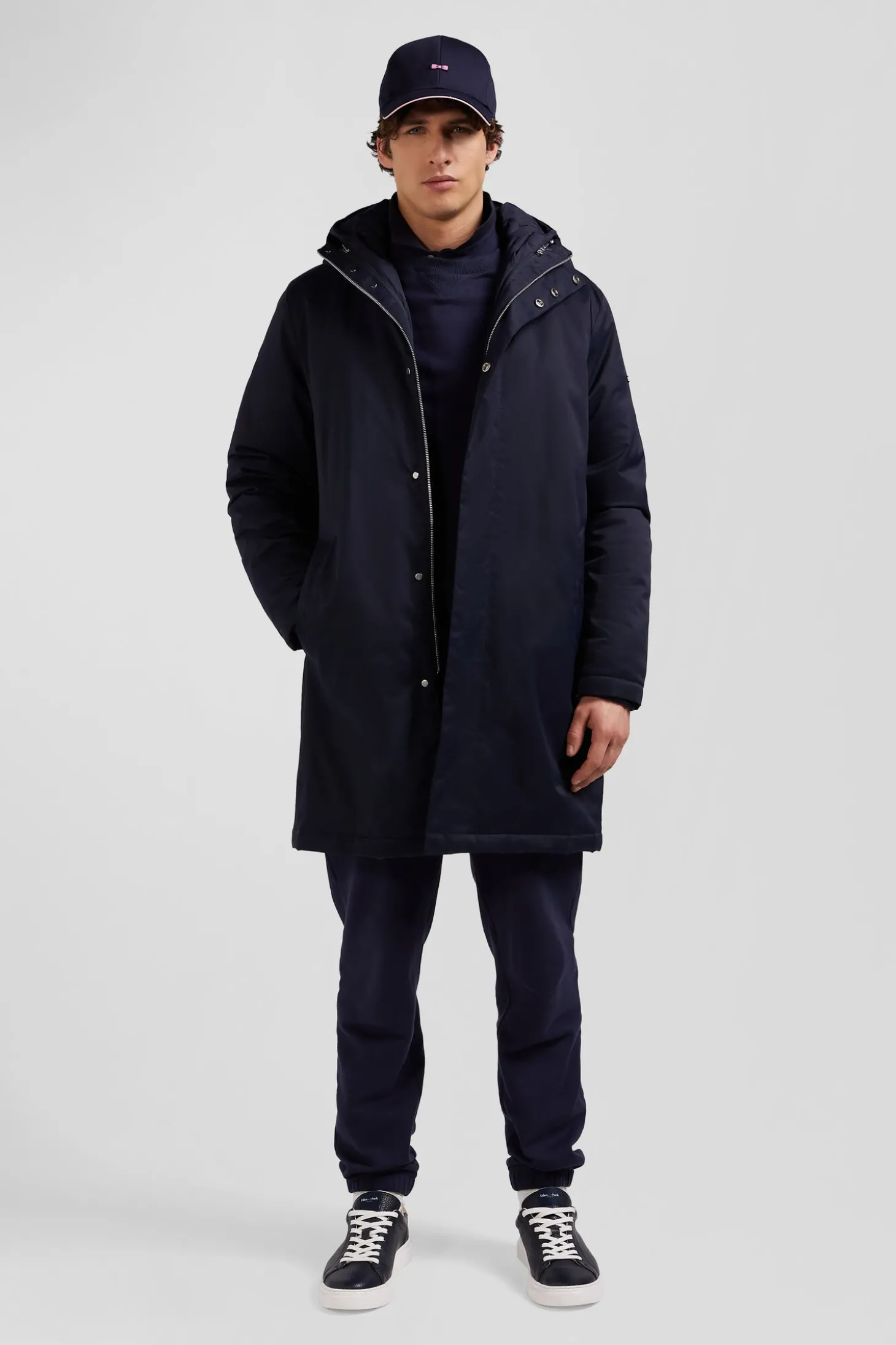 Parka et doudoune 2-en-1 en nylon bleu marine