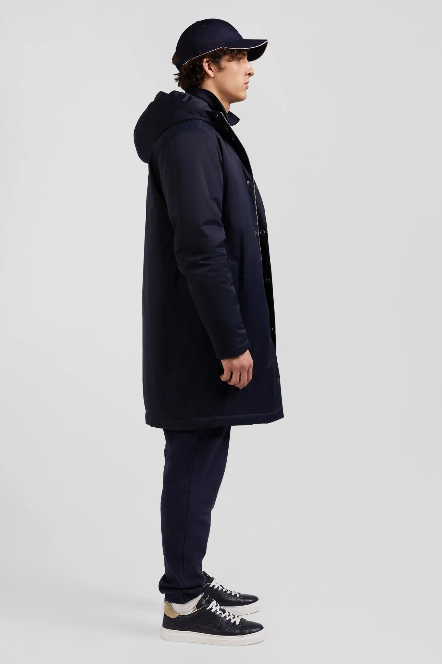 Parka et doudoune 2-en-1 en nylon bleu marine