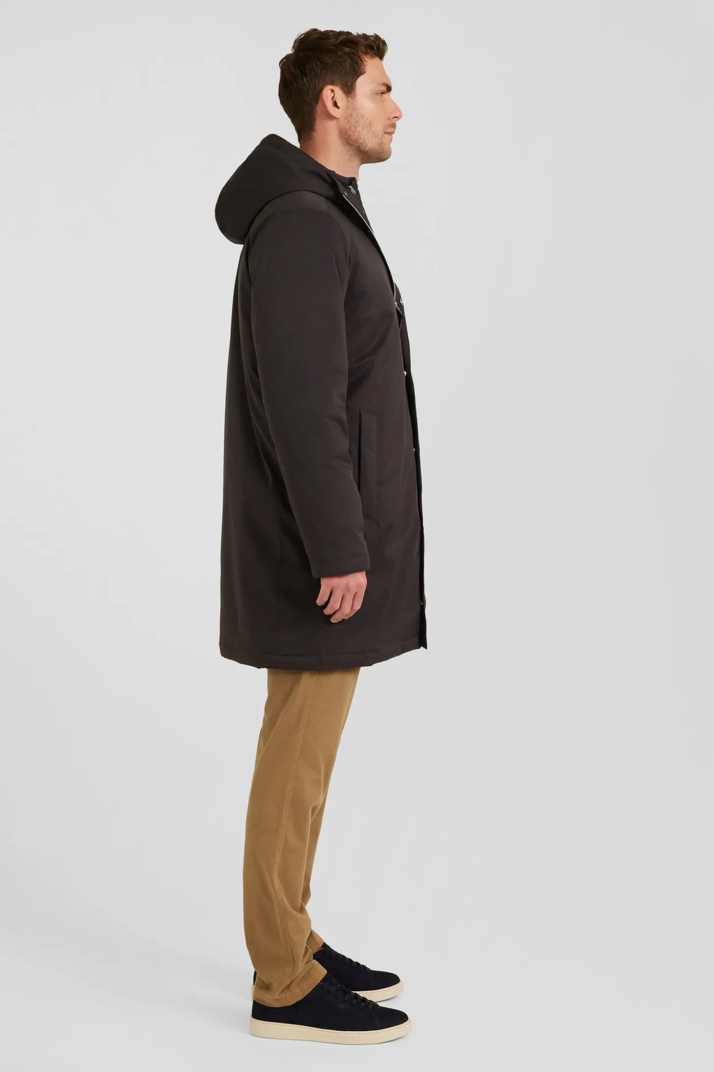 Parka et doudoune 2-en-1 en nylon marron