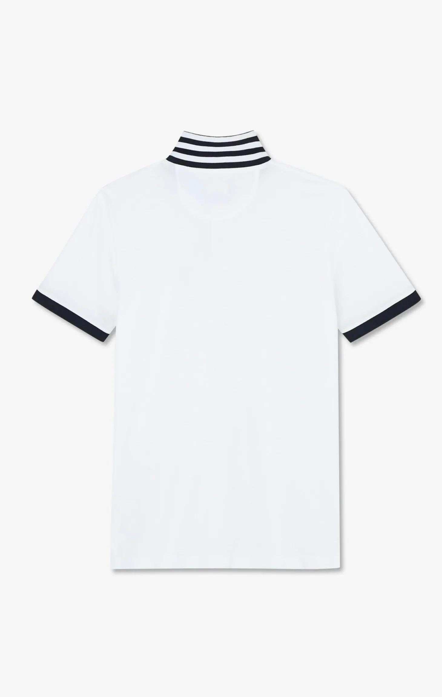 Polo blanc en coton pima avec détails contrastés