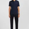 Polo bleu marine en coton pima stretch
