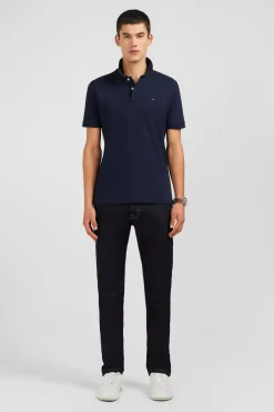 Polo bleu marine en coton pima stretch