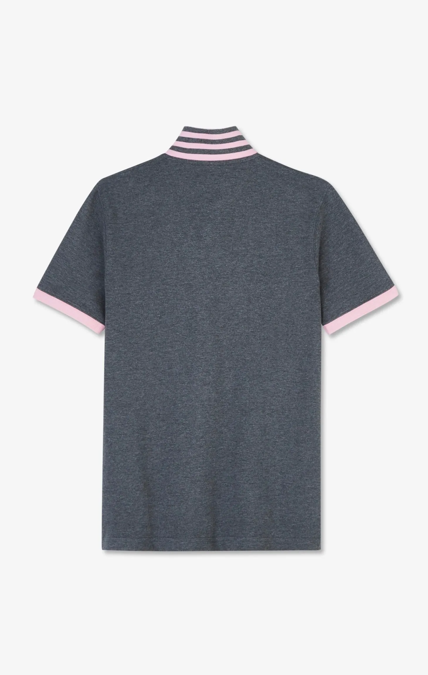 Polo gris en coton pima avec détails contrastés