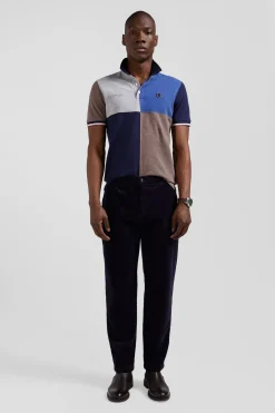 Polo manches courtes Barbarian en piqué coton bleu foncé coupe Regular