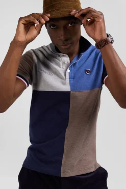 Polo manches courtes Barbarian en piqué coton bleu foncé coupe Regular