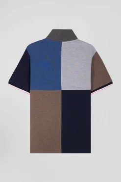 Polo manches courtes Barbarian en piqué coton bleu foncé coupe Regular