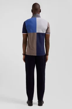 Polo manches courtes Barbarian en piqué coton bleu foncé coupe Regular