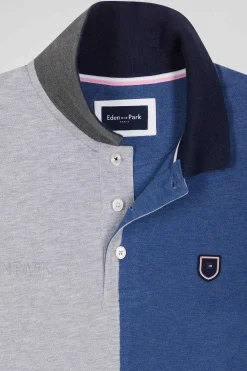 Polo manches courtes Barbarian en piqué coton bleu foncé coupe Regular