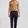 Polo manches courtes en coton stretch camel coupe Slim