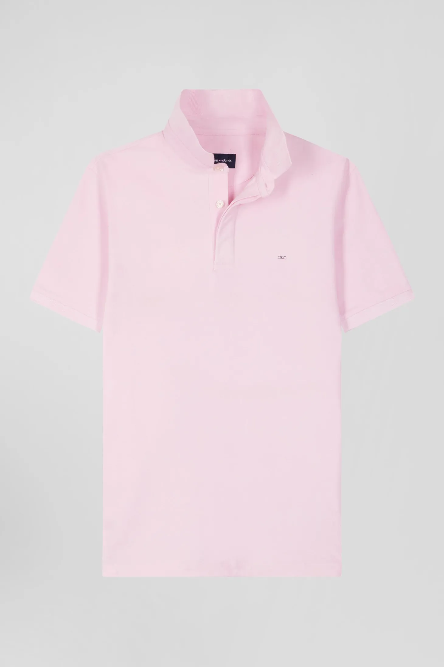 Polo manches courtes en coton stretch rose coupe Slim