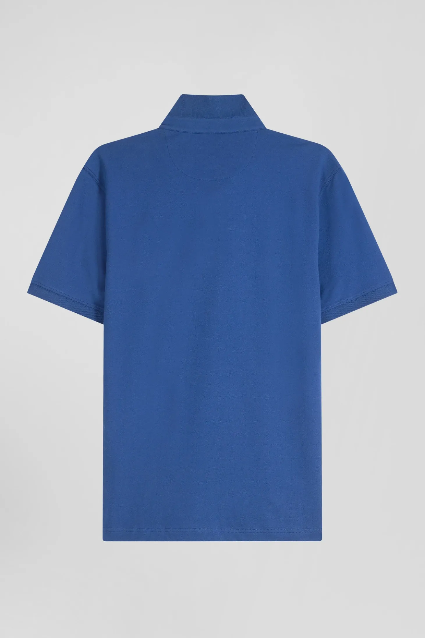 Polo manches courtes en coton stretch bleu foncé coupe Slim
