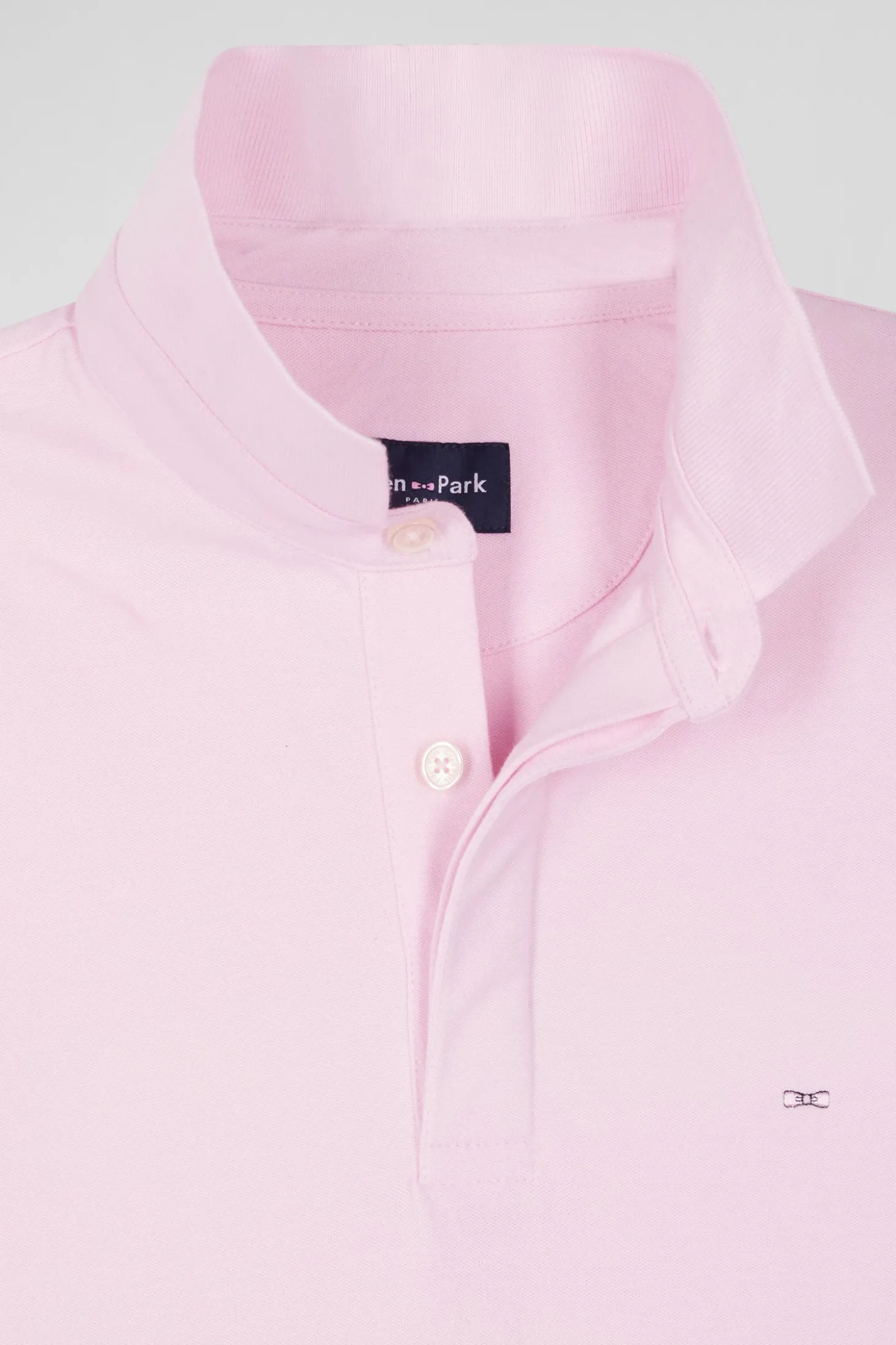 Polo manches courtes en coton stretch rose coupe Slim