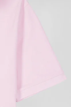 Polo manches courtes en coton stretch rose coupe Slim
