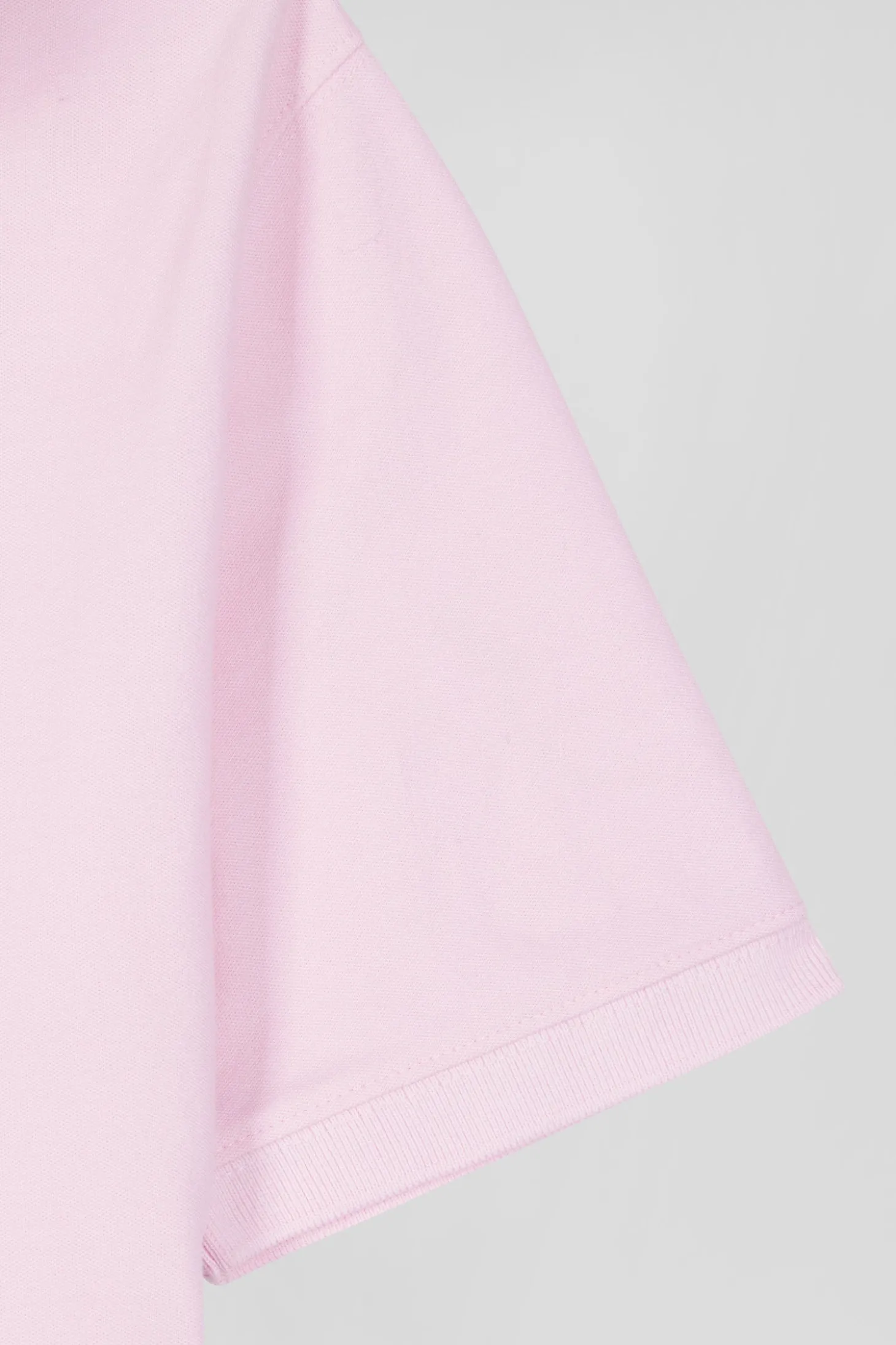 Polo manches courtes en coton stretch rose coupe Slim