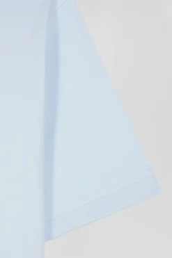 Polo manches courtes en coton stretch ciel coupe Slim