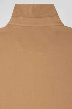 Polo manches courtes en coton stretch camel coupe Slim