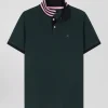 Polo manches courtes en piqué coton vert coupe Regular