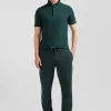 Polo manches courtes en piqué coton vert coupe Slim