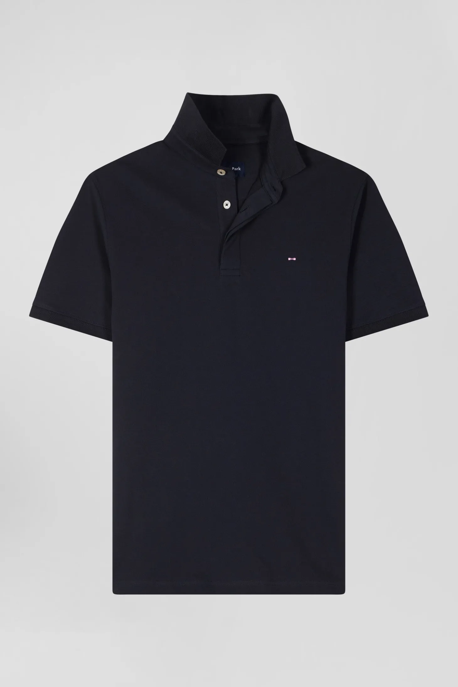 Polo manches courtes en piqué coton bleu marine coupe Slim